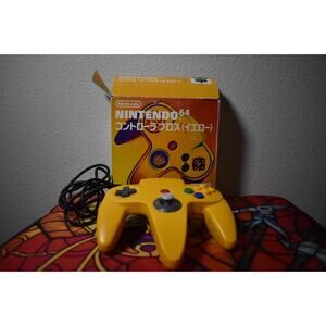 Yellow Nintendo 64 N64 Controller In Box Japanese Import USA SELLER